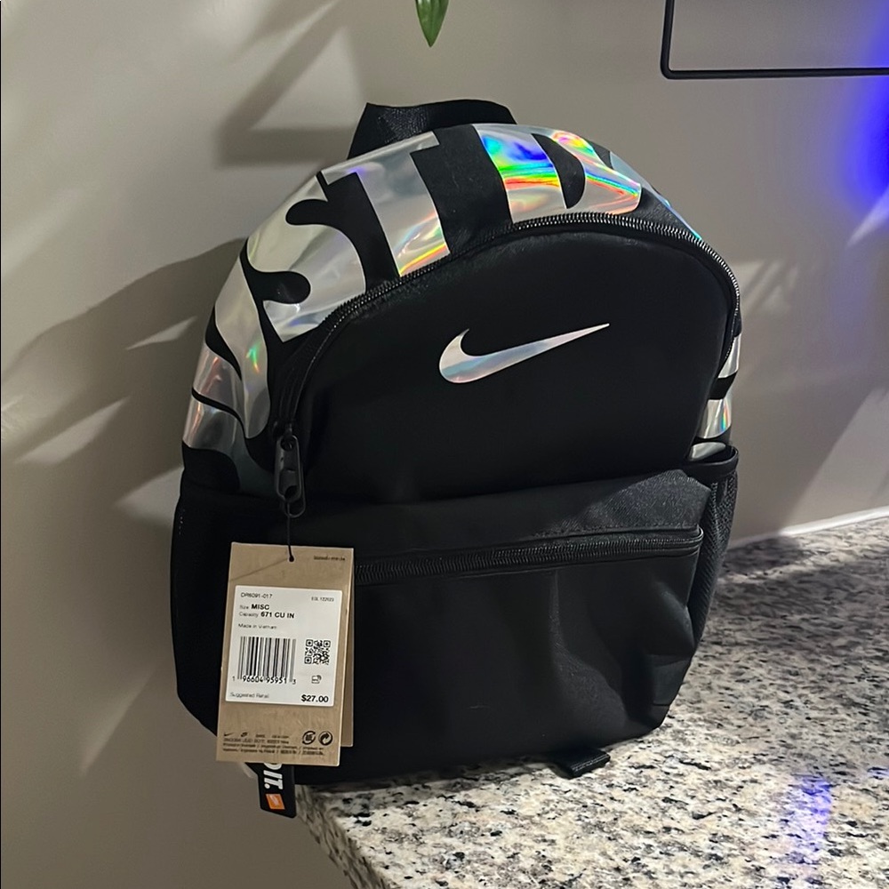 Nike Black Backpack with Iridescent Details
